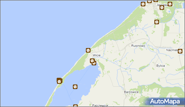 mapa Wicie gmina Darłowo, Wicie gmina Darłowo na mapie Targeo