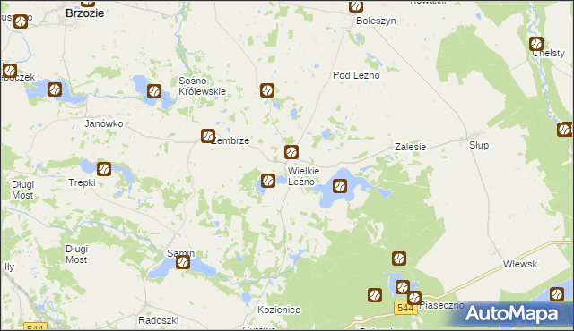 mapa Wielkie Leźno, Wielkie Leźno na mapie Targeo