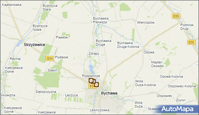 mapa Wincentówek gmina Bychawa, Wincentówek gmina Bychawa na mapie Targeo