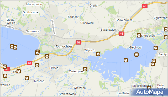 mapa Wójcice gmina Otmuchów, Wójcice gmina Otmuchów na mapie Targeo