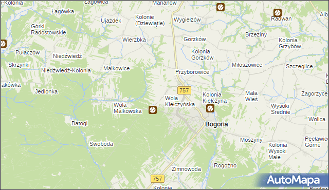 mapa Wola Kiełczyńska, Wola Kiełczyńska na mapie Targeo