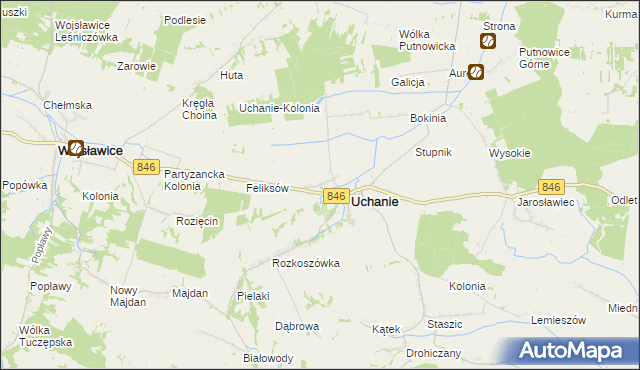 mapa Wola Uchańska, Wola Uchańska na mapie Targeo