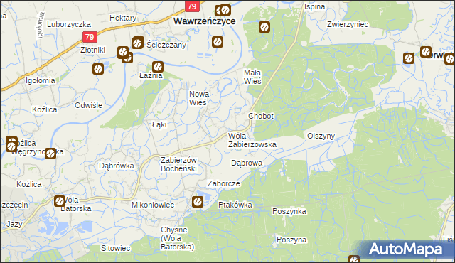 mapa Wola Zabierzowska, Wola Zabierzowska na mapie Targeo