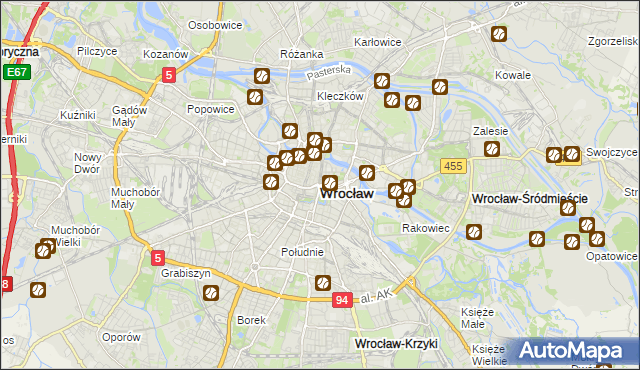 mapa Wrocławia, Wrocław na mapie Targeo