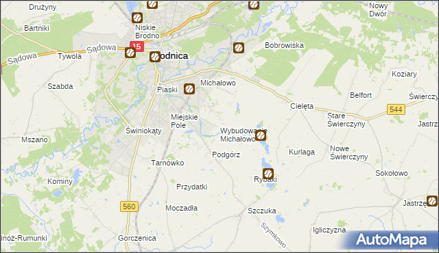 mapa Wybudowanie Michałowo, Wybudowanie Michałowo na mapie Targeo