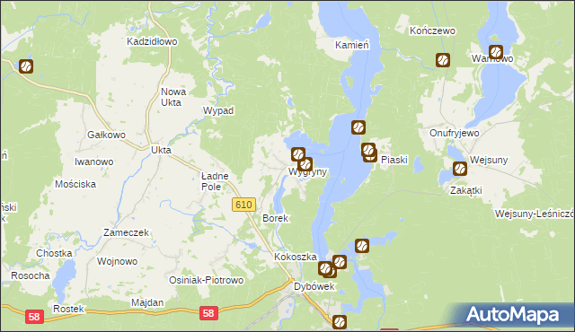mapa Wygryny, Wygryny na mapie Targeo