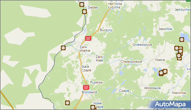 mapa Żarki Małe, Żarki Małe na mapie Targeo