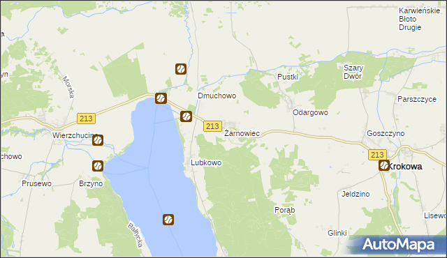 mapa Żarnowiec gmina Krokowa, Żarnowiec gmina Krokowa na mapie Targeo