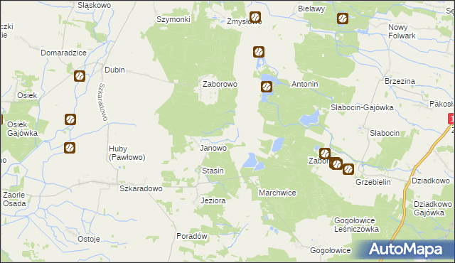 mapa Żbiki gmina Jutrosin, Żbiki gmina Jutrosin na mapie Targeo