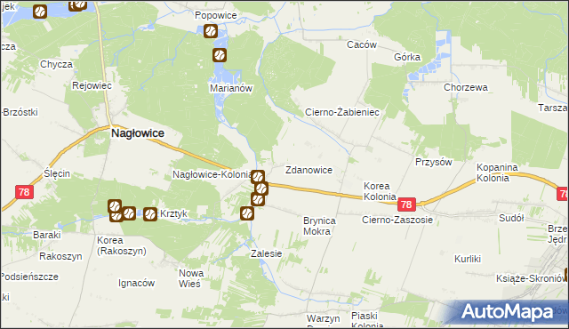 mapa Zdanowice, Zdanowice na mapie Targeo