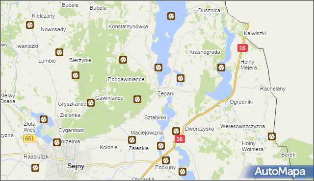 mapa Żegary, Żegary na mapie Targeo