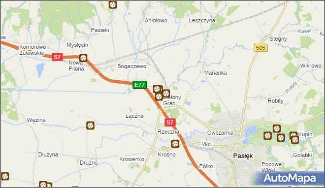 mapa Zielony Grąd, Zielony Grąd na mapie Targeo