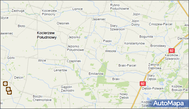 mapa Złota gmina Rybno, Złota gmina Rybno na mapie Targeo