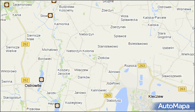 mapa Złotków, Złotków na mapie Targeo