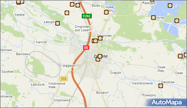 mapa Żmigród, Żmigród na mapie Targeo