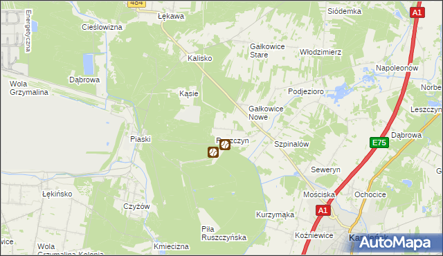 mapa Huby Ruszczyńskie, Huby Ruszczyńskie na mapie Targeo