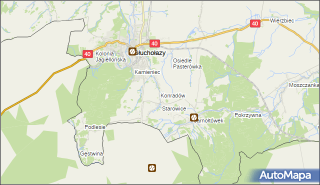 mapa Konradów gmina Głuchołazy, Konradów gmina Głuchołazy na mapie Targeo