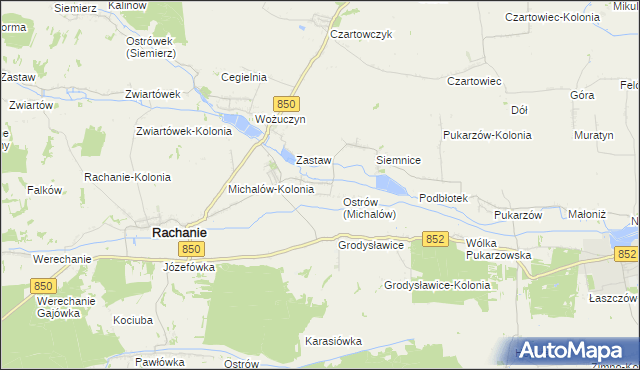 mapa Michalów gmina Rachanie, Michalów gmina Rachanie na mapie Targeo