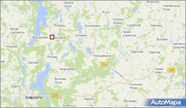 mapa Mściszewice, Mściszewice na mapie Targeo