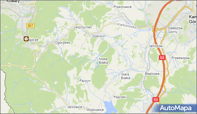 mapa Nowa Białka, Nowa Białka na mapie Targeo