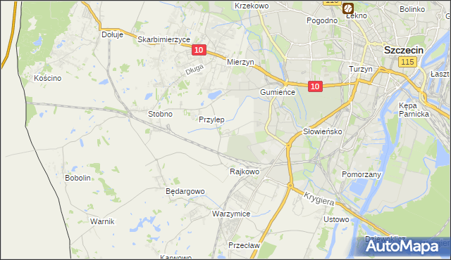 mapa Ostoja gmina Kołbaskowo, Ostoja gmina Kołbaskowo na mapie Targeo