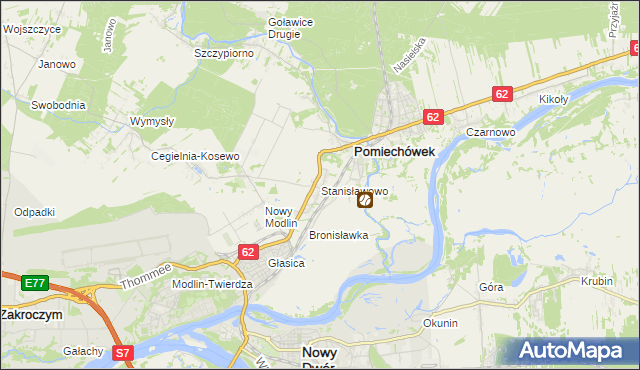 mapa Stanisławowo gmina Pomiechówek, Stanisławowo gmina Pomiechówek na mapie Targeo