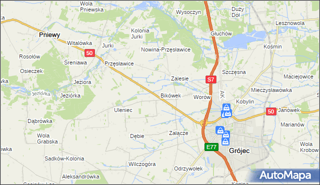 mapa Bikówek, Bikówek na mapie Targeo