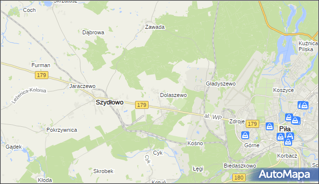 mapa Dolaszewo, Dolaszewo na mapie Targeo