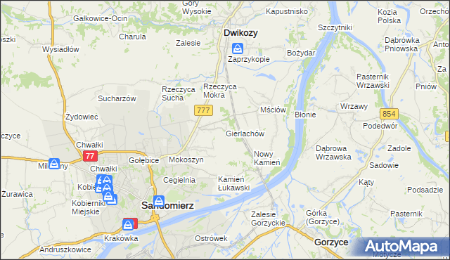 mapa Gierlachów, Gierlachów na mapie Targeo