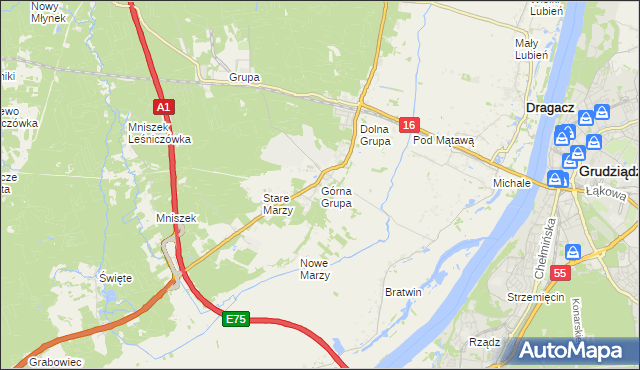 mapa Górna Grupa, Górna Grupa na mapie Targeo