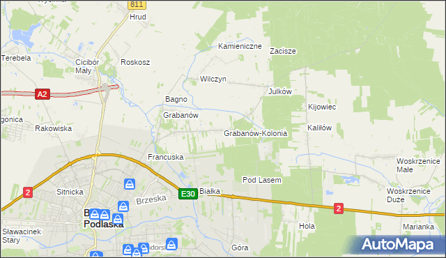 mapa Grabanów-Kolonia, Grabanów-Kolonia na mapie Targeo