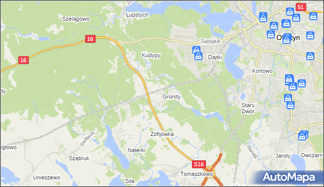 mapa Gronity, Gronity na mapie Targeo