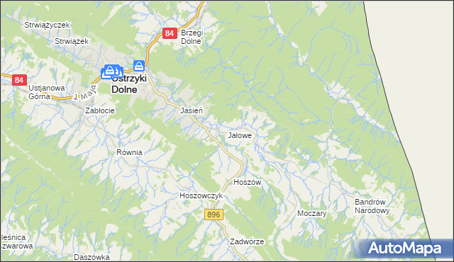 mapa Jałowe, Jałowe na mapie Targeo