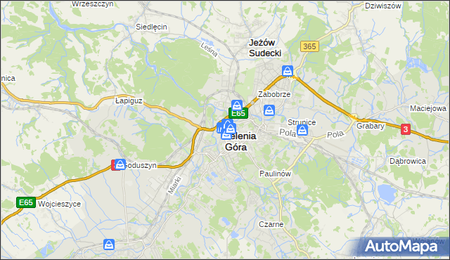 mapa Jelenia Góra, Jelenia Góra na mapie Targeo