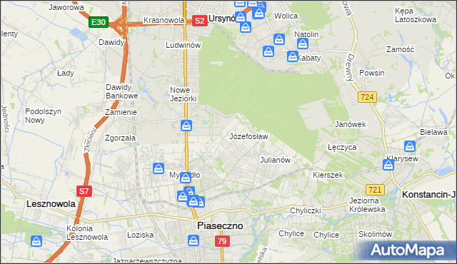 mapa Józefosław, Józefosław na mapie Targeo