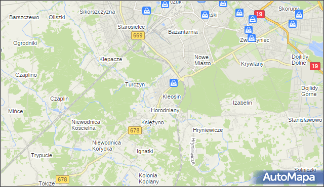 mapa Kleosin, Kleosin na mapie Targeo