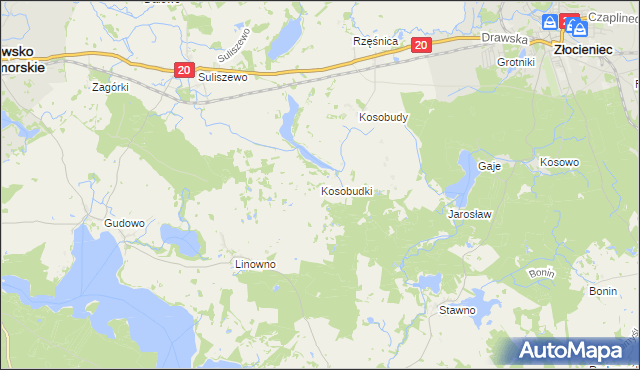 mapa Kosobudki, Kosobudki na mapie Targeo