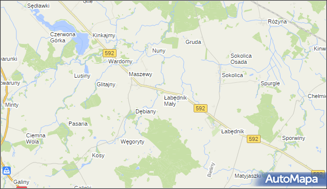 mapa Łabędnik Mały, Łabędnik Mały na mapie Targeo