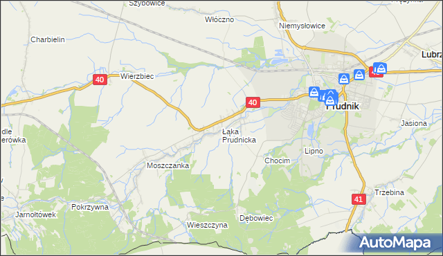 mapa Łąka Prudnicka, Łąka Prudnicka na mapie Targeo