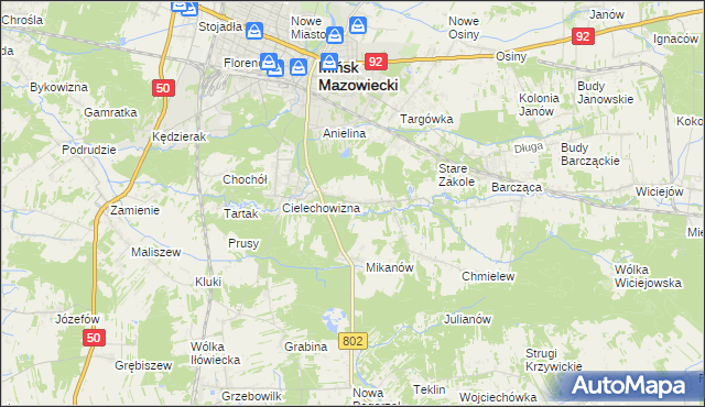 mapa Marianka gmina Mińsk Mazowiecki, Marianka gmina Mińsk Mazowiecki na mapie Targeo