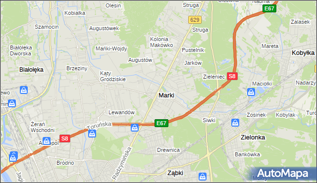 mapa Marki powiat wołomiński, Marki powiat wołomiński na mapie Targeo