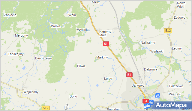 mapa Markiny, Markiny na mapie Targeo