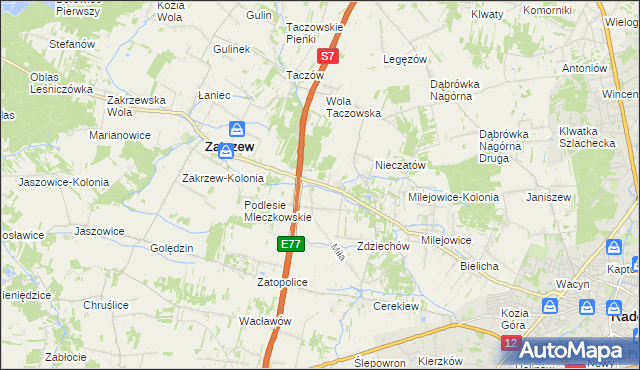 mapa Mleczków, Mleczków na mapie Targeo