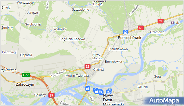 mapa Nowy Modlin, Nowy Modlin na mapie Targeo