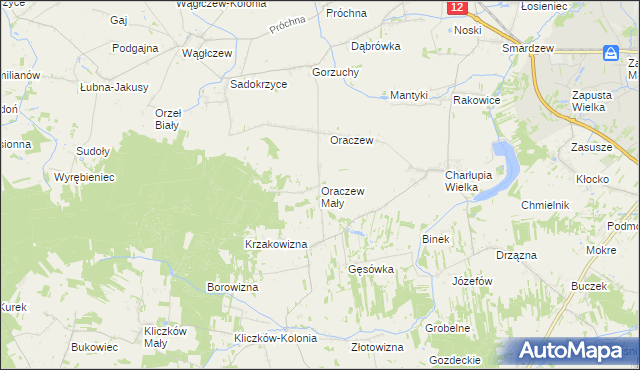 mapa Oraczew Mały, Oraczew Mały na mapie Targeo