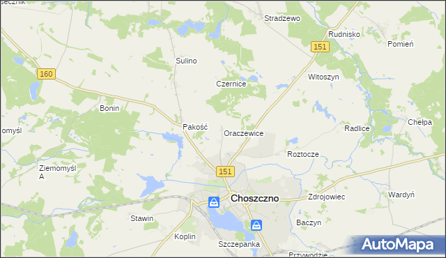 mapa Oraczewice, Oraczewice na mapie Targeo