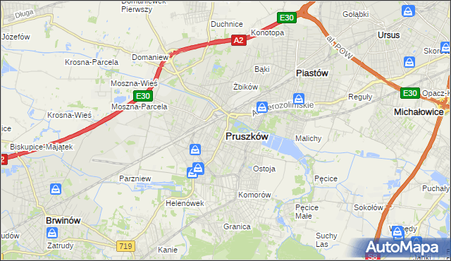 mapa Pruszków, Pruszków na mapie Targeo