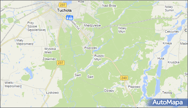 mapa Rudzki Młyn, Rudzki Młyn na mapie Targeo