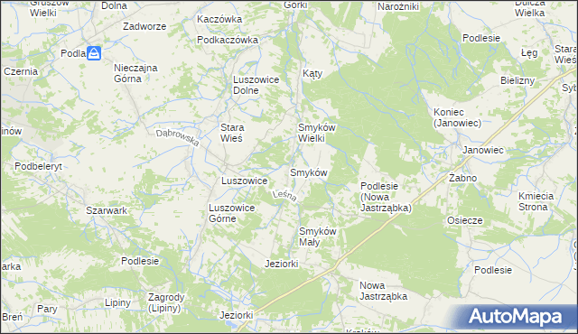 mapa Smyków gmina Radgoszcz, Smyków gmina Radgoszcz na mapie Targeo