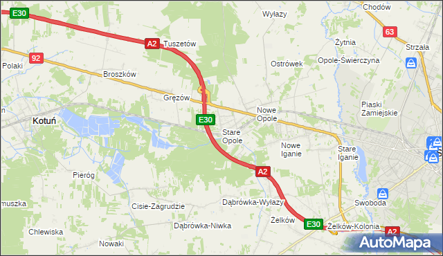 mapa Stare Opole, Stare Opole na mapie Targeo